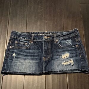 American Eagle Outfitters Distressed Mini Skirt Y2K